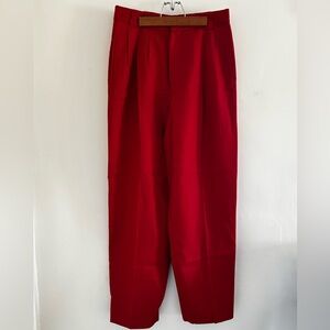 Vintage Giorgio Sant Angelo Pleated Wool Trouser Pants Red Size 14